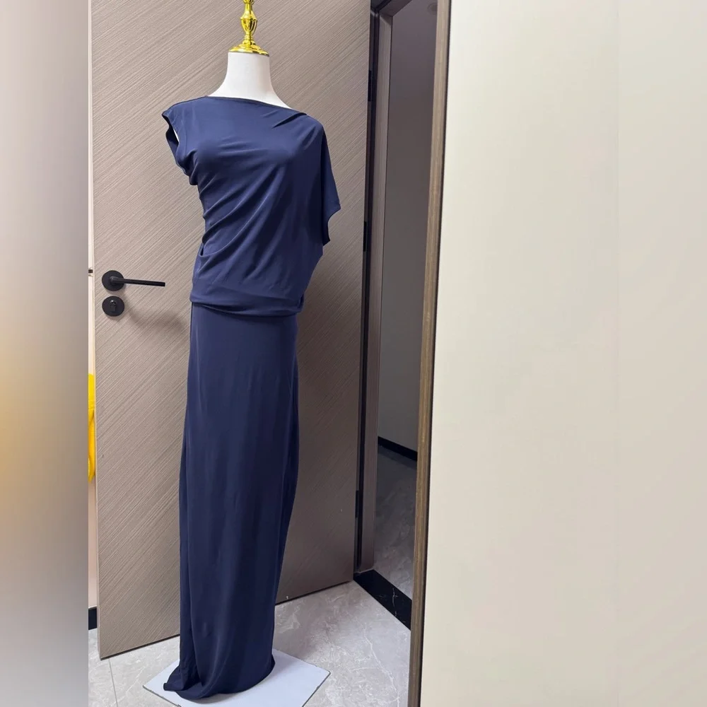 cult gaia Navy One-Shoulder Maxi Dress - Picture 6 of 8